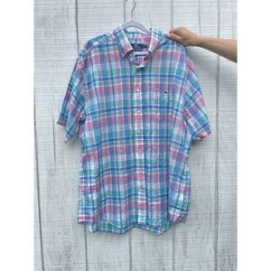 Vineyard Vines Shortsleeved Summer Plaid XL Tucker Shirt Buttondown Buttonup